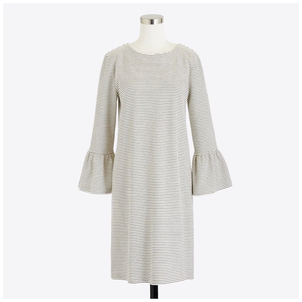 NEW J. Crew Striped Ruffle Sleeve Dress Sz XXL